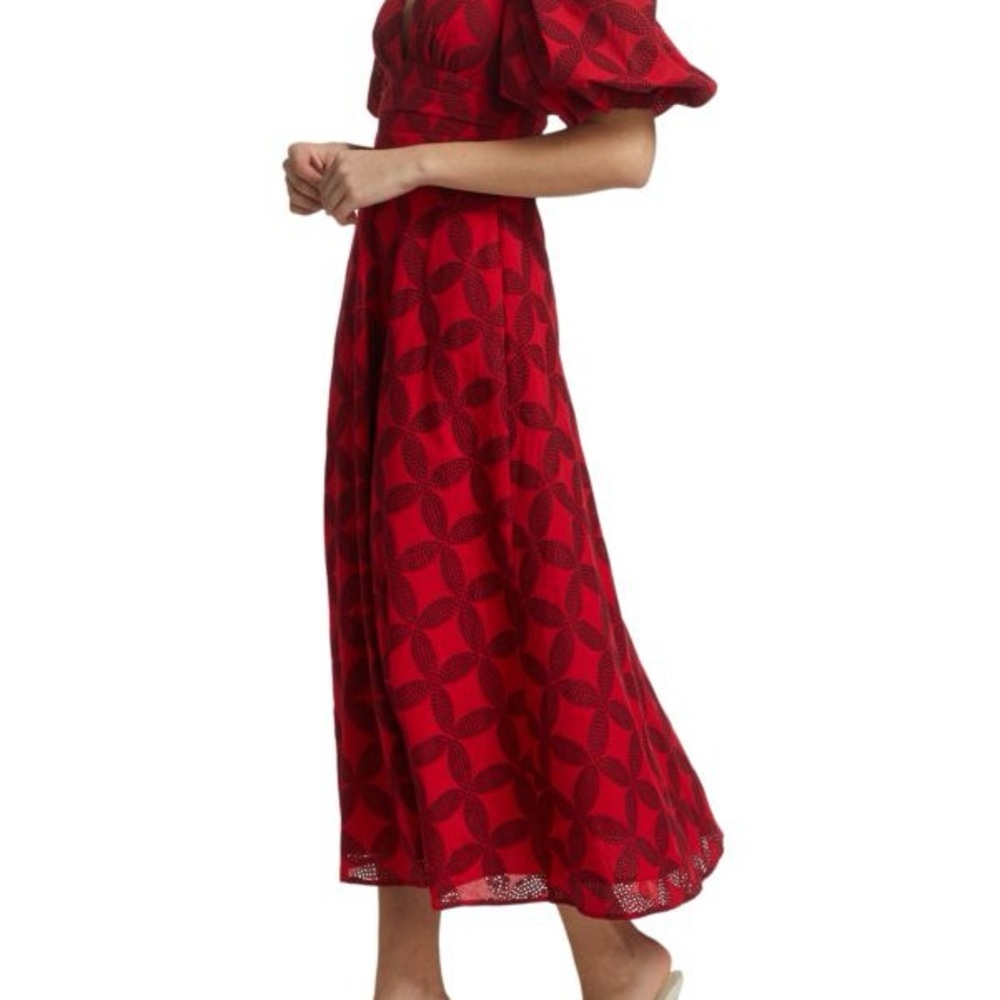 Hamilton Graphic Puff-Sleeve Midi Dress